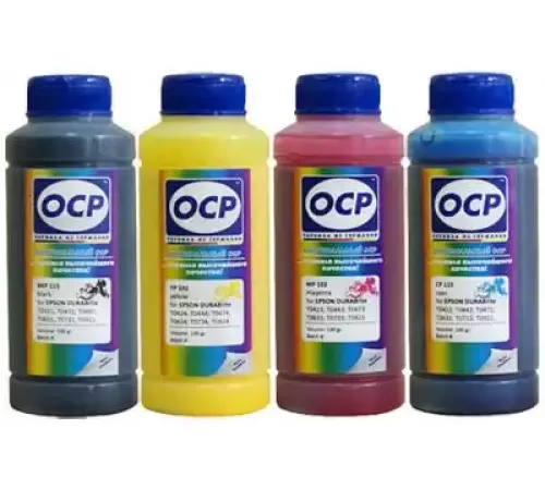 Чернила для Epson (OCP) комплектами, Комплект чернил OCP для Epson Dura Brite x 4 (BKP/CP 115, MP/YP 102)