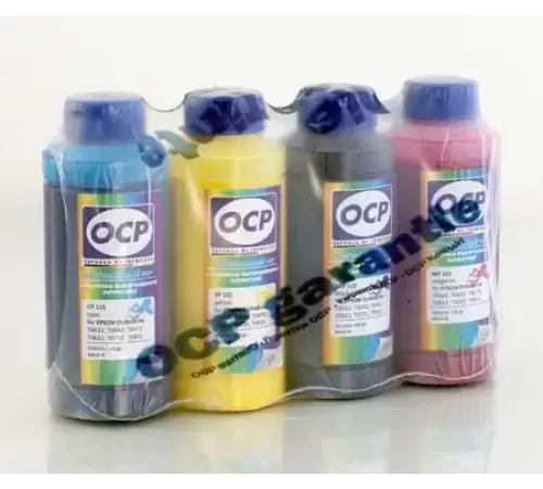 Чернила для Epson (OCP) комплектами, Комплект чернил OCP для Epson Dura Brite x5 RC STABLE (BKP 110, CP 115, MP/YP 102, RSL) с промывочн
